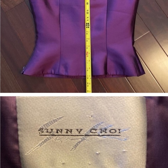 Sunny Choi Purple Silk 2 Piece Blazer and Matching Tank Set, Size 2 - Picture 6 of 7